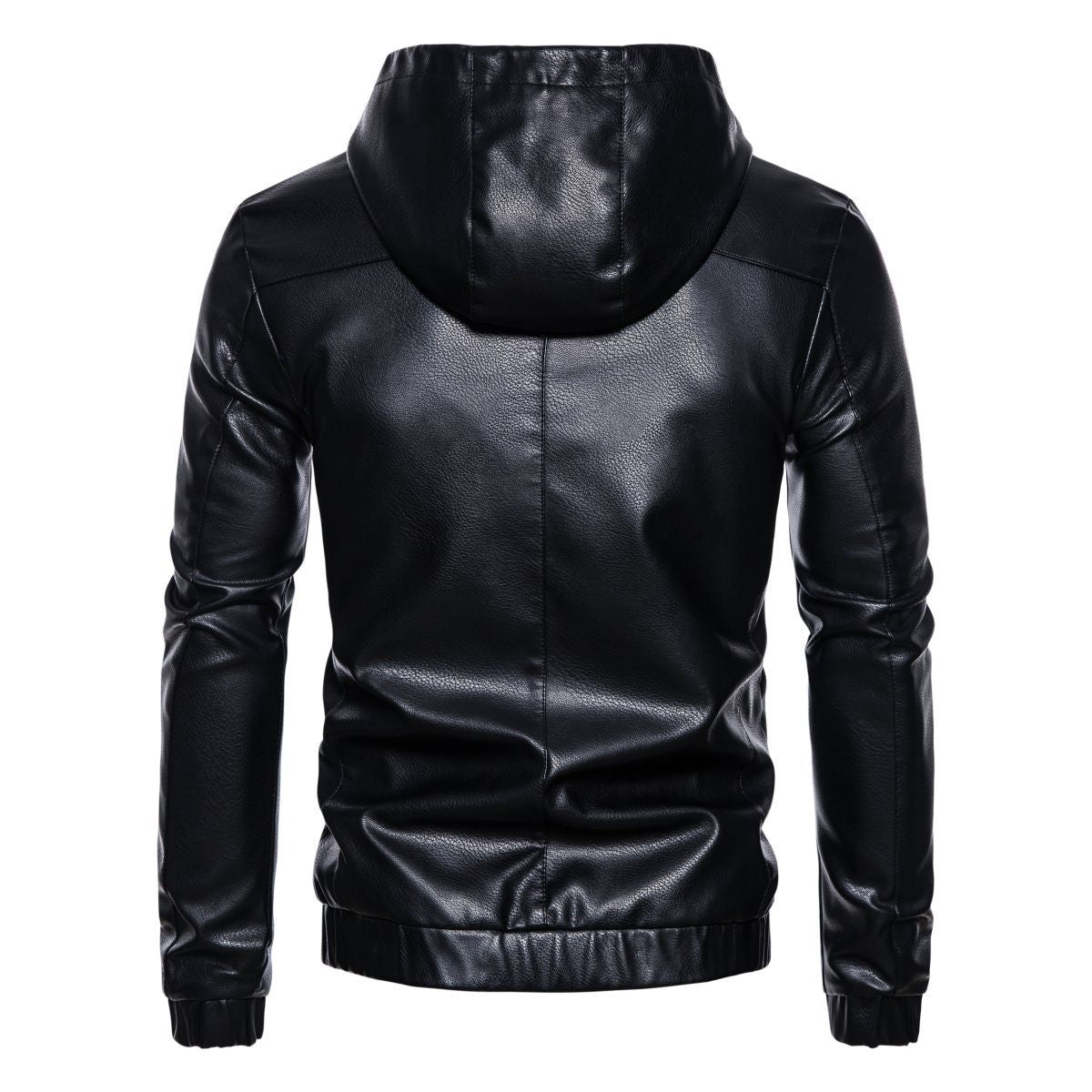 Herren Lederjacke mit Kapuze Sportlich Modern