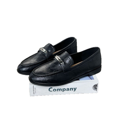 Damen Mokassins Elegante Schnalle Schuhe Komfort