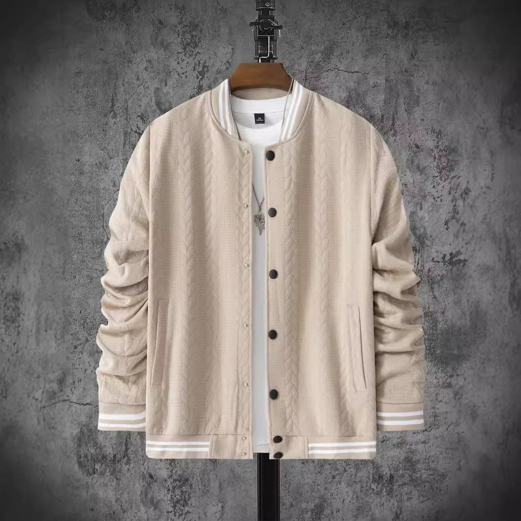 Herren Übergangsjacke Sportlich Mit Taschen Streifen