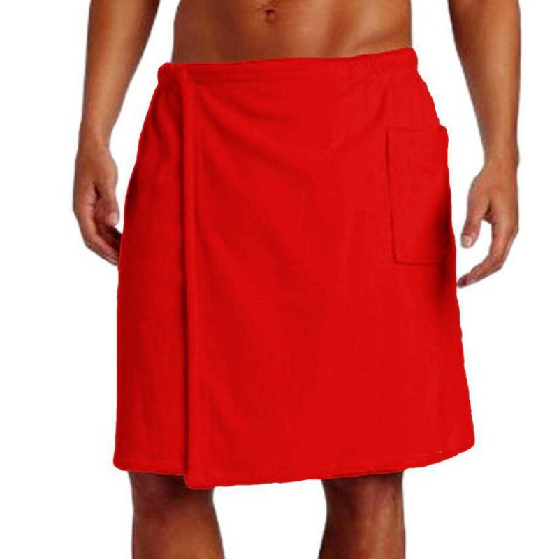 Herren Bademantel Frottee Weich mit Taschen und Verstellbund