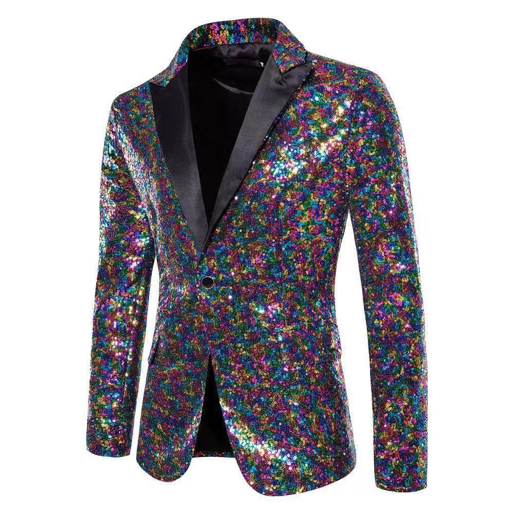 Eleganter Herren Blazer Pailletten Modern Abendgarderobe