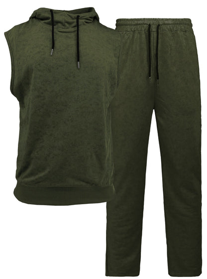 Herren Sportset Ärmellos Hoodie Jogginghose Bequem