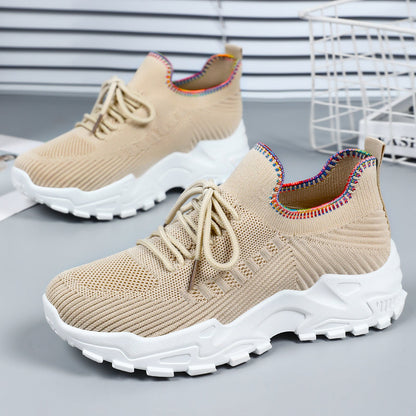 Damen Laufschuhe Bequem Elastisch Rutschfest Sneaker