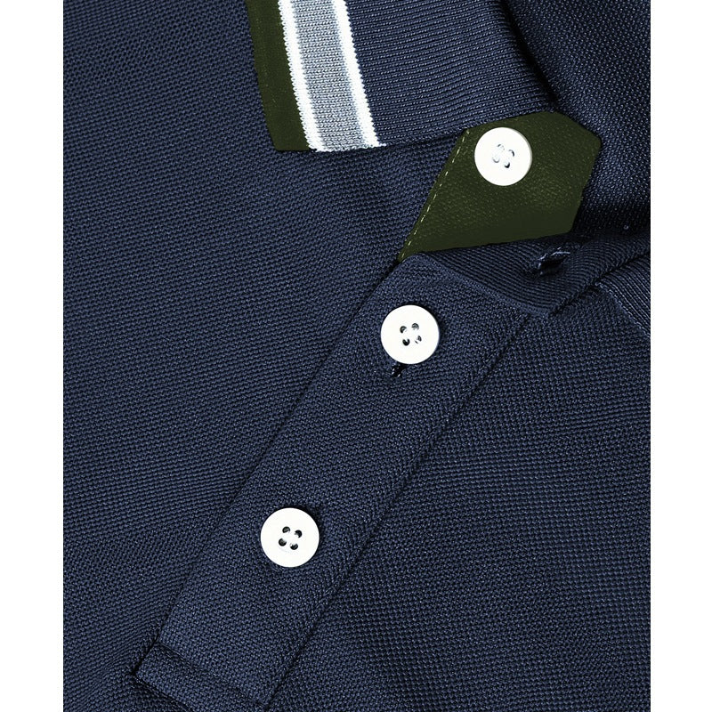 Herren Polohemd Langarm Modern Slim Fit Kragen