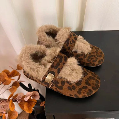 Damen Hausschuhe Flauschig Warm mit Kunstfellkragen