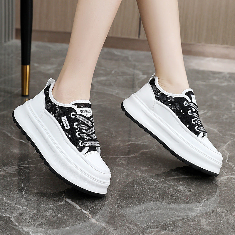 Damen Sneaker Plateau Schuhe Bequem Atmungsaktiv