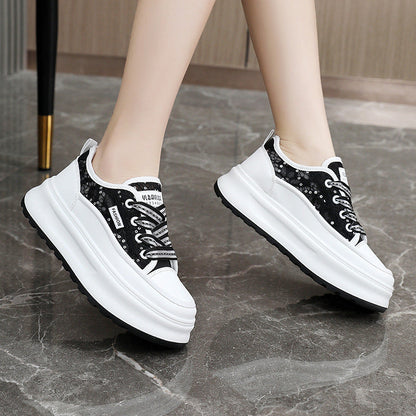 Damen Sneaker Plateau Schuhe Bequem Atmungsaktiv
