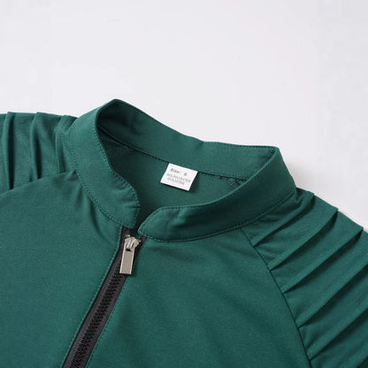 Herren Langarmshirt Stehkragen Reißverschluss Modern Berlin Style