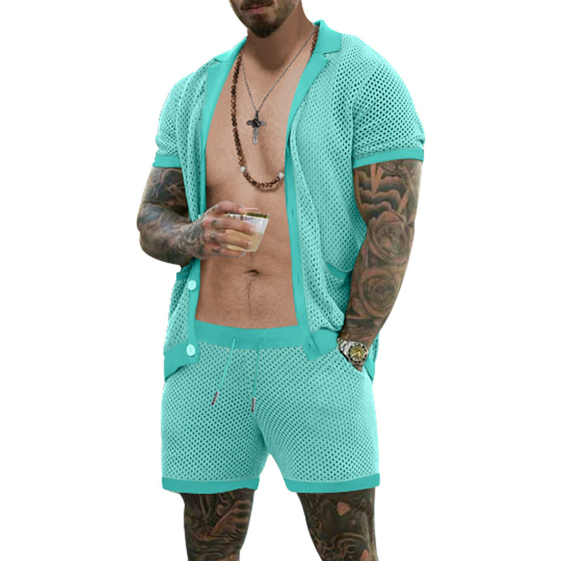 Herren Sportoutfit Sommer Leicht Netzhemd Berlin Style