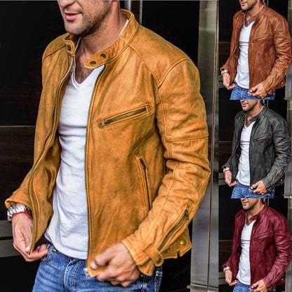 Echtleder Bikerjacke Herren Lederjacke Schwarz