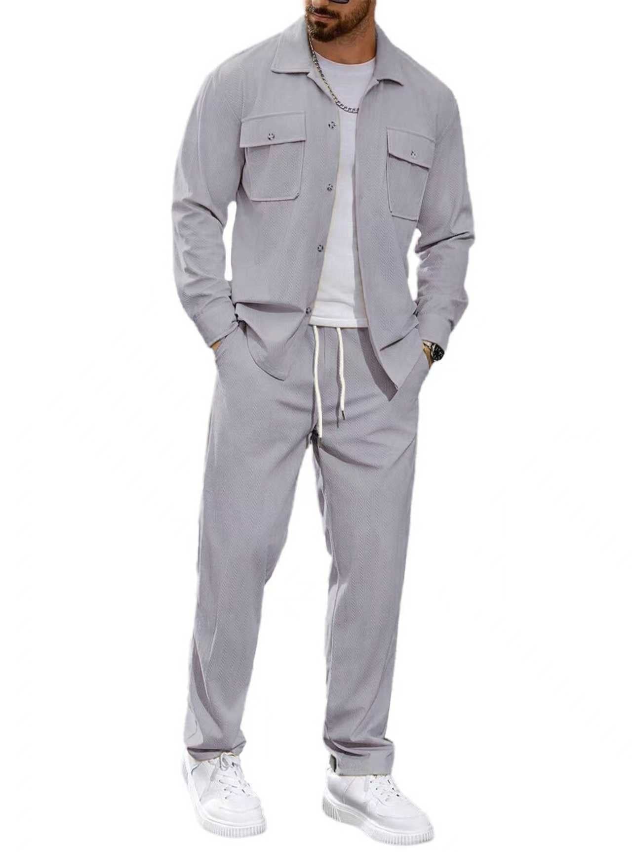 Herren Freizeitanzug Modern mit Taschen Elastisch Bequem