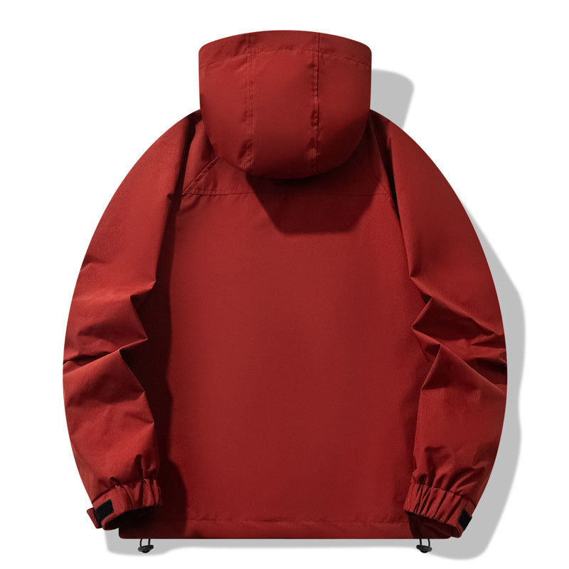 Herren Outdoor-Jacke Wasserabweisend Reißverschluss Taschen