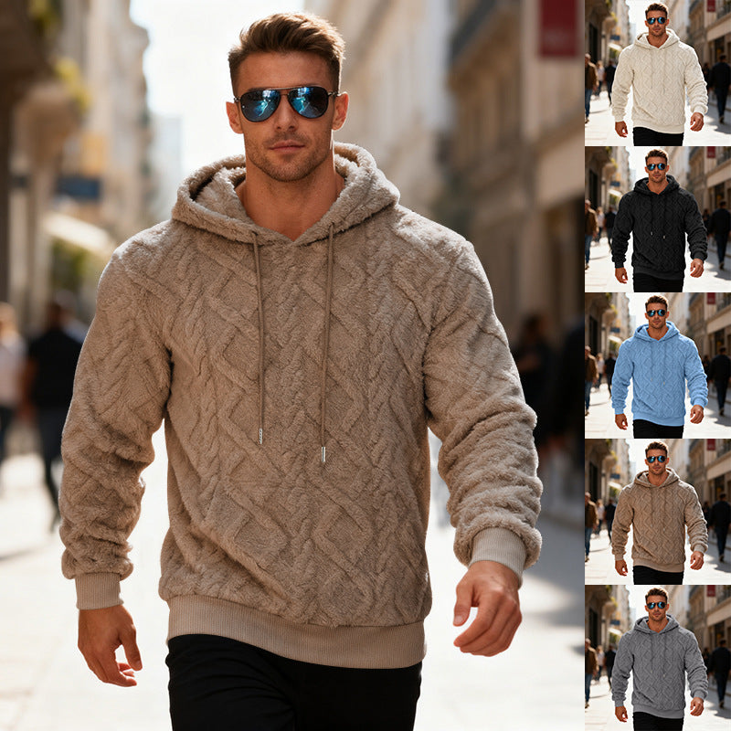 Herren Hoodie Soft Fleece Warm Kuschelig