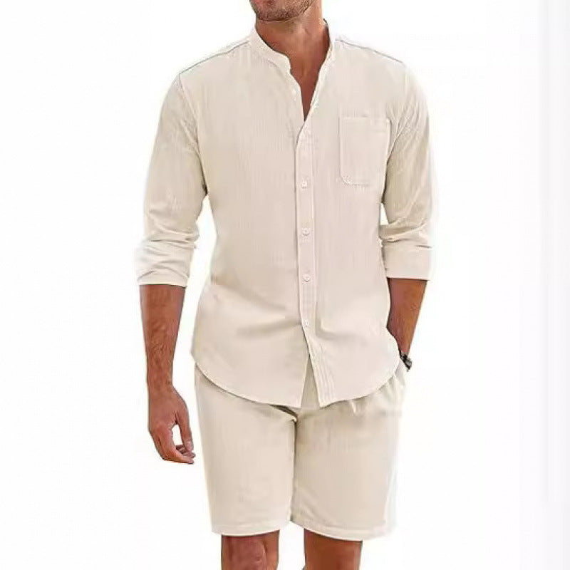 Leichtes Leinenhemd Herren Sommer mit passenden Shorts
