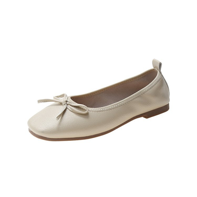 Elegante Damen Ballerinas mit Schleife Hochwertig Leder