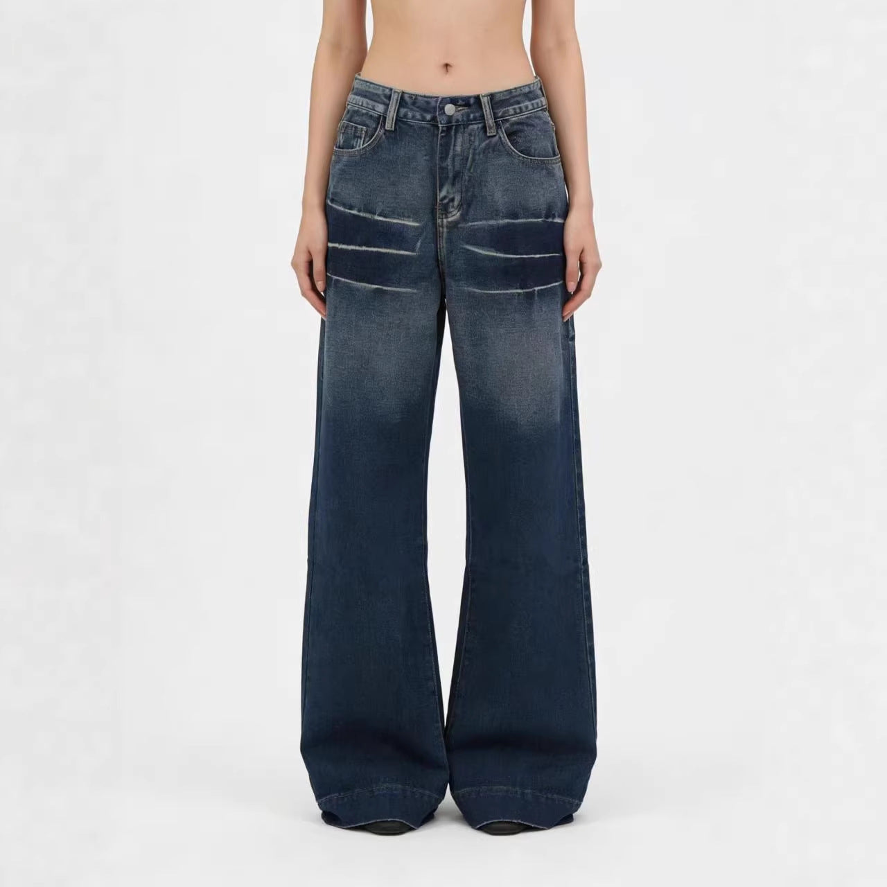 Damen Jeans Weite Bequem Mit Taschen - BerlinGlamour