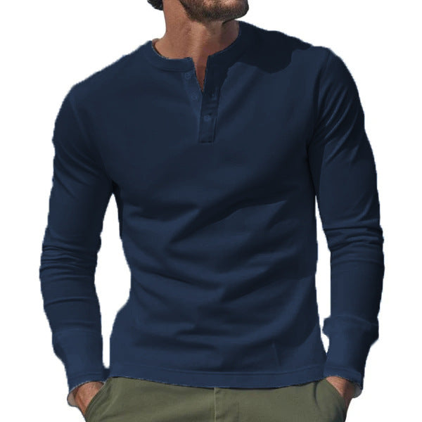 Herren Langarmhemd Baumwolle Bequem Knopfleiste Modern