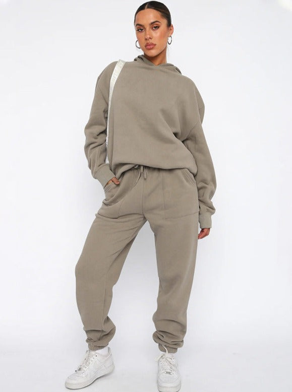 Damen HoodieSet Oversized JoggerSet Bequem