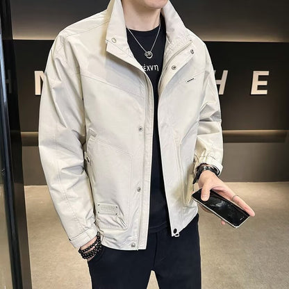 Herren Übergangsjacke Leicht Reißverschluss Stehkragen Modern