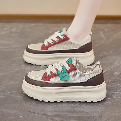 Damen Sneaker Dickes Profil Atmungsaktiv Sportlich