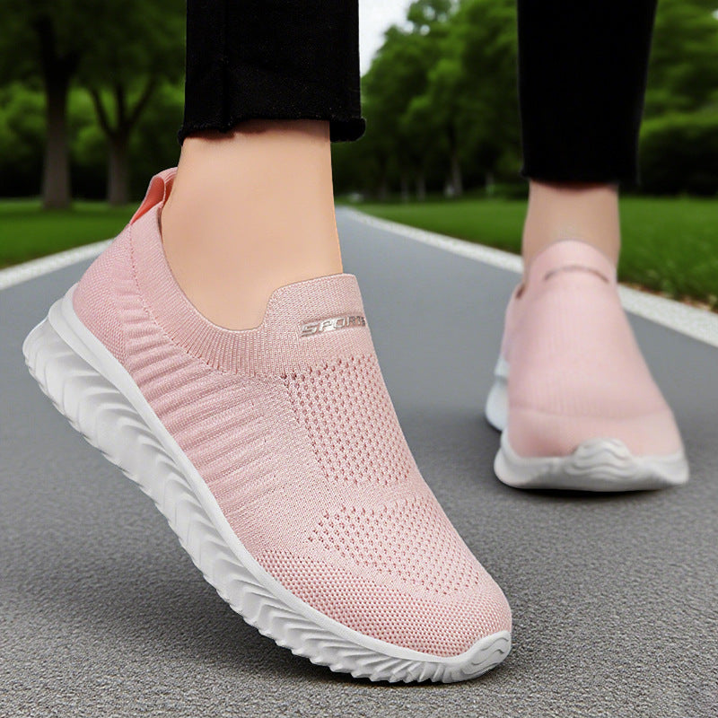 Damen Sneaker Leicht atmungsaktiv Freizeitschuhe Weiss Schwarz