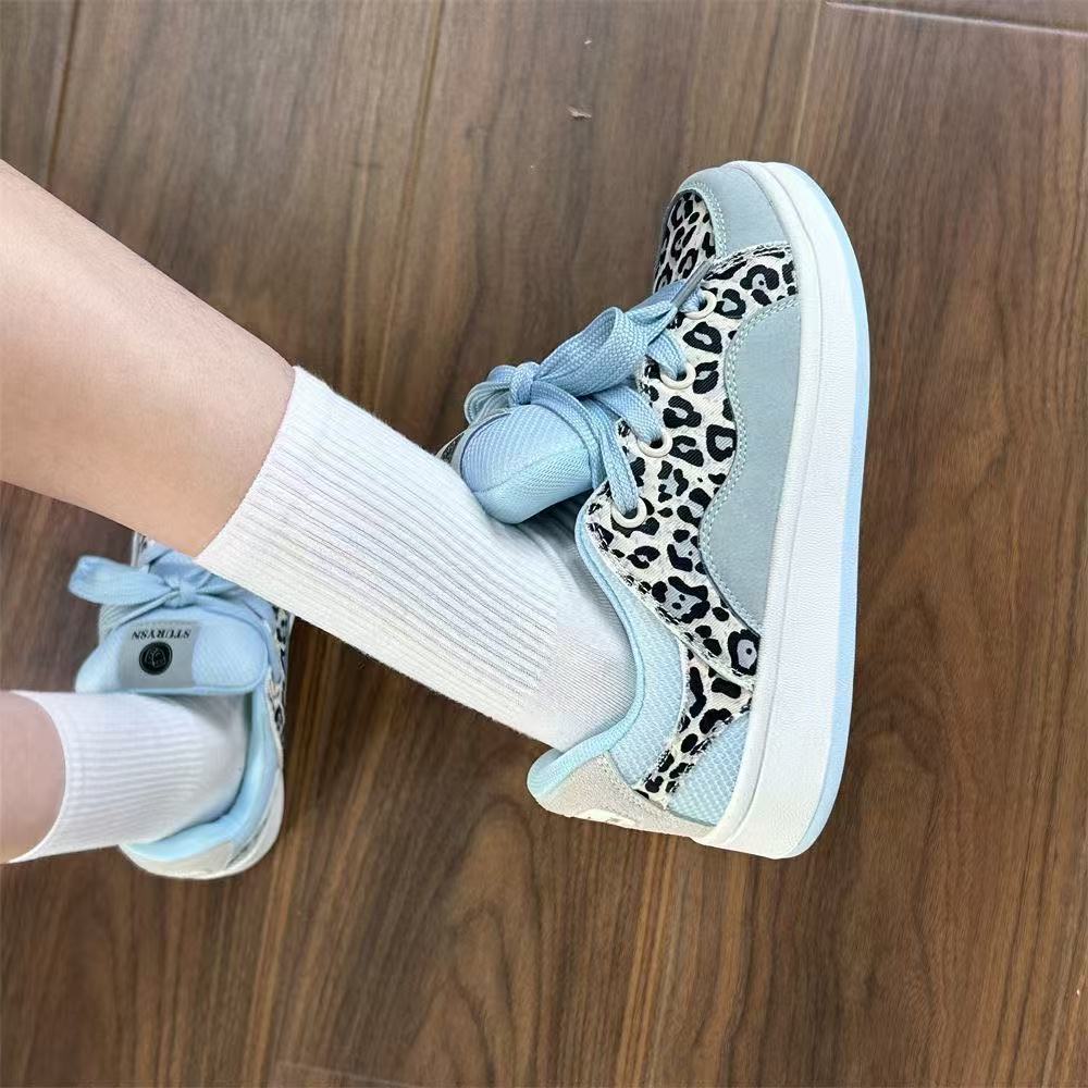 Damen Sneaker Sportlich Leoparden Muster Bequem