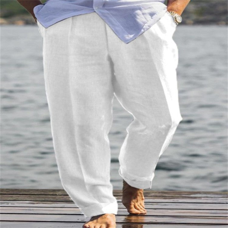 Herren Leinenhose Leicht Lässiger Schnitt Sommerhose