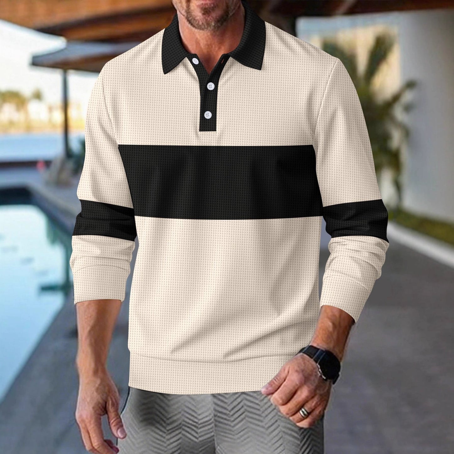 Herren Poloshirt Sportlich Moderner Kragen