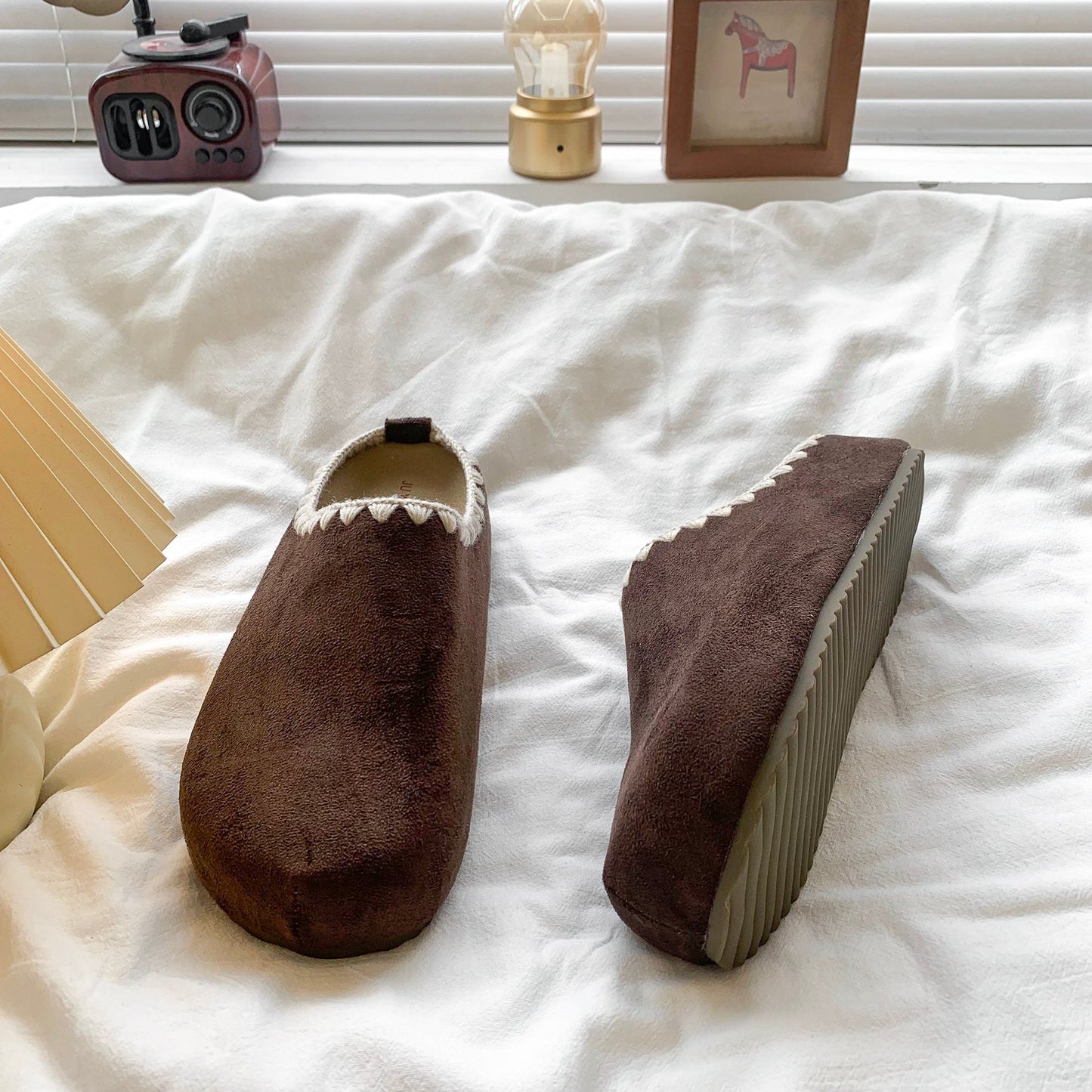 Damen Clogs Weich Bequem Filzschuhe Mit Riemen