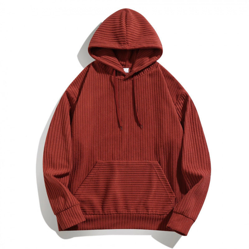 Herren Hoodie Lässig mit Rippenmuster und Taschen