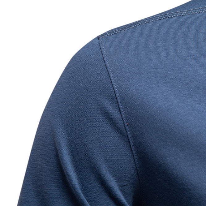 Herren Langarmshirt Mit Druckknöpfen Bequem Elegant