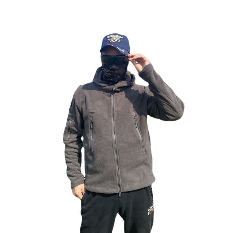 Herren Fleecejacke Warm Reißverschlusstaschen Outdoor