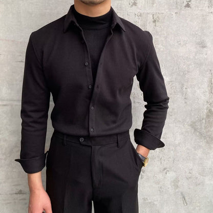 Elegantes Langarmhemd Herren Slim Fit Berlin Stil