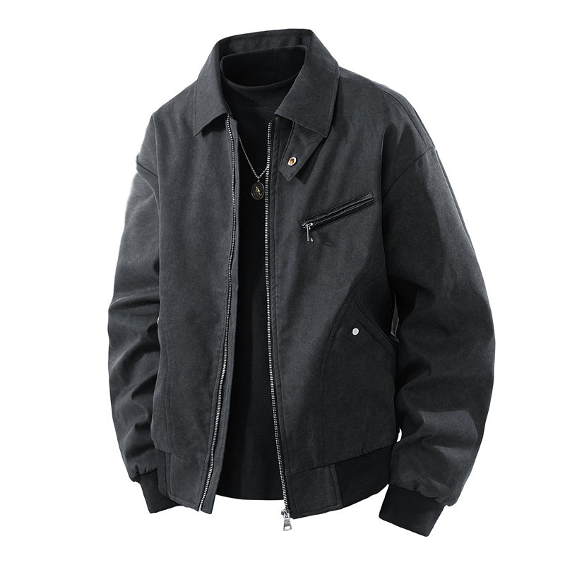 Herren Bomberjacke Lässig Modern Schwarz