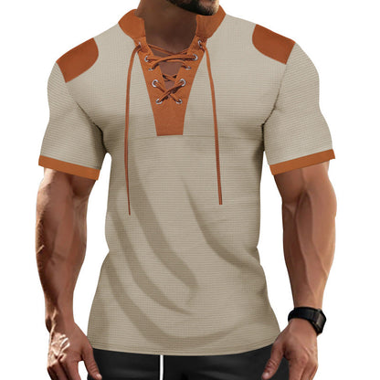 Herren Kurzarm-Shirt Sportlich Modern Latz-Design