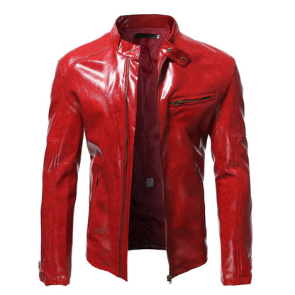 Herren Lederjacke Echtes Leder Schwarz Bikerstil