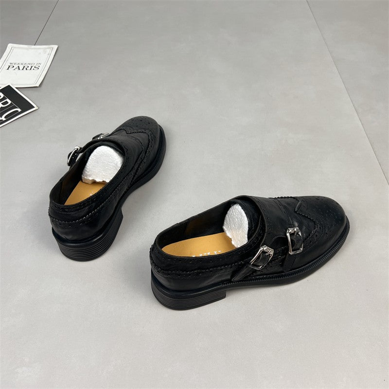 Damen Mokassins Elegante Schnallen Schuhe Frauen