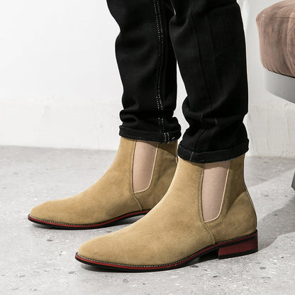 Damen Chelsea Boots Elastisch Rutschfest Schwarz