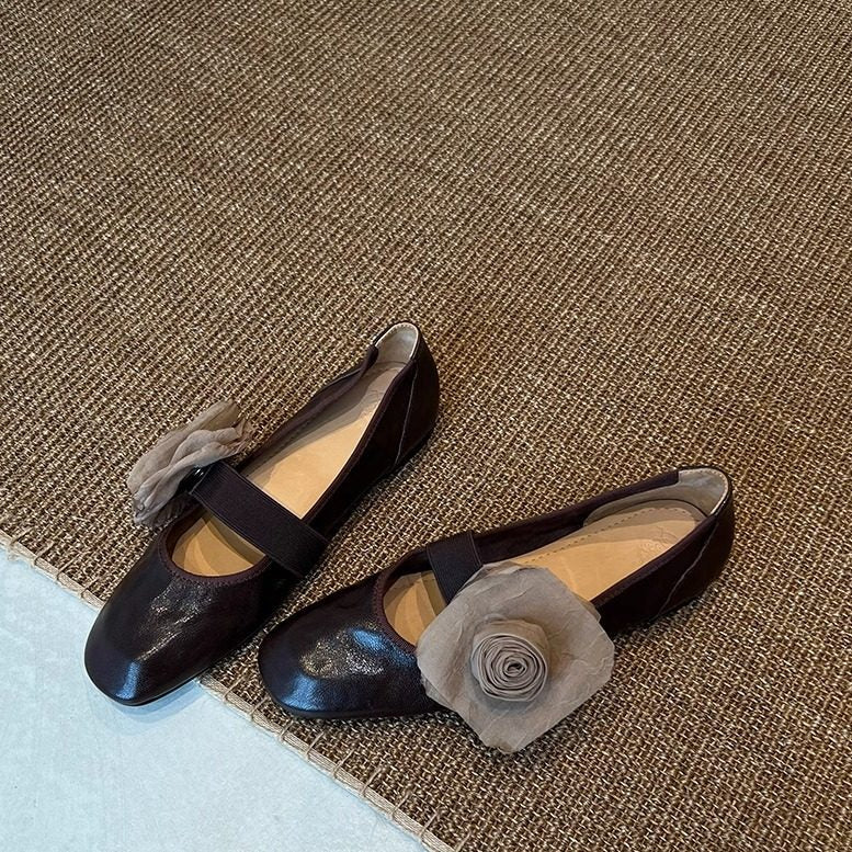 Damen Ballerinas Blumen Elegant Flexibel