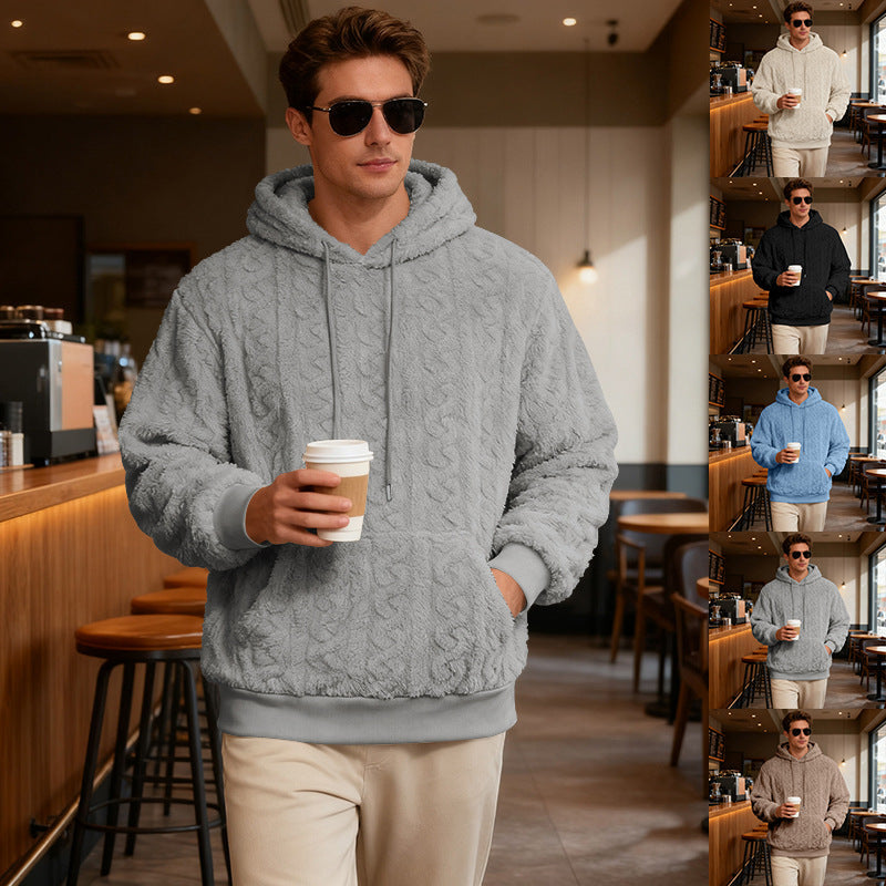 Herren Hoodie Fleece Weich Warm Strukturierung - BerlinGlamour