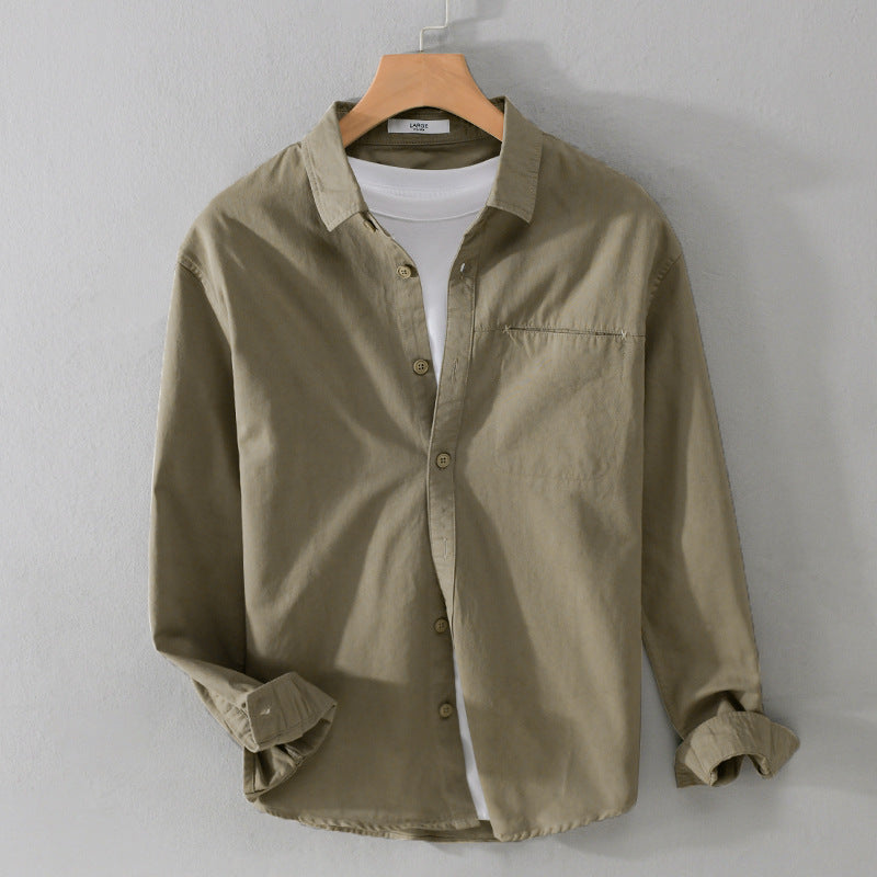 Herren Langarmhemd Baumwolle Bequem Elegant