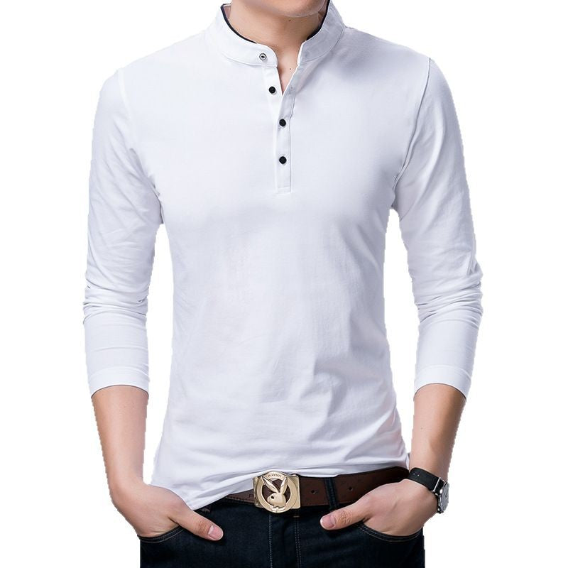 Herren Poloshirt Langarm Modern Stehkragen Elegantes Design