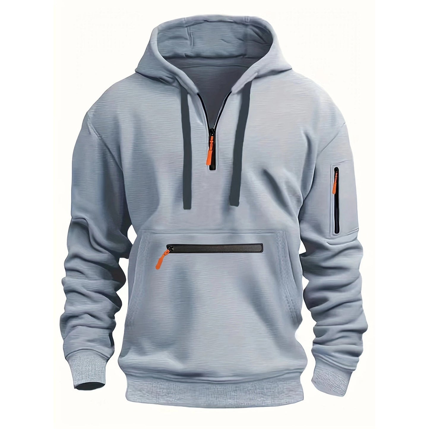 Herren Zip-Hoodie mit Reflektorstreifen und Vielzahl Taschen Sportlich