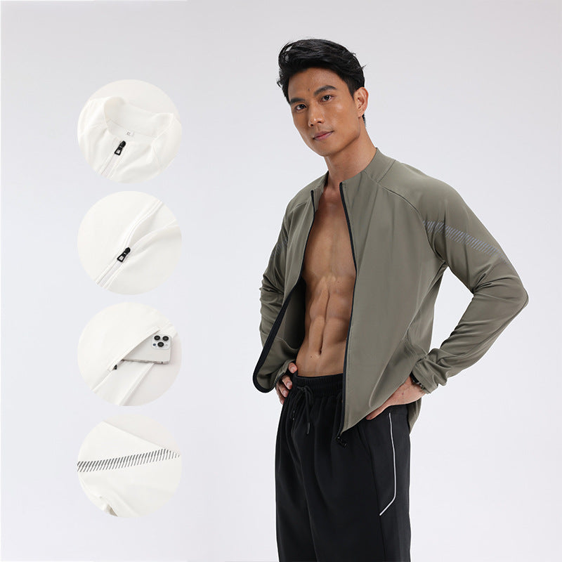 Herren Langarmjacke Sportlich Funktionaler Reißverschluss Waterproof - BerlinGlamour