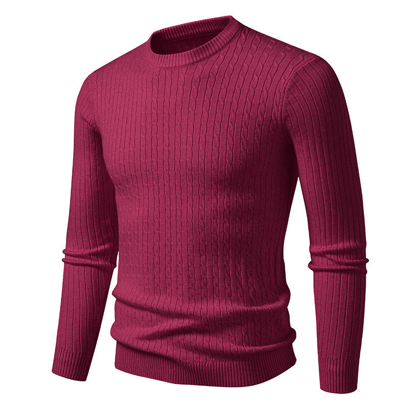 Herren Pullover Grobstrick Modern Zopfmuster
