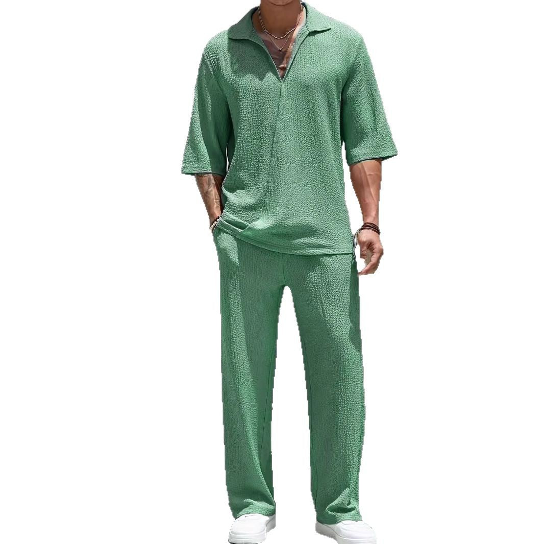 Herren Lounge-Set Bequem Texturiert Grau