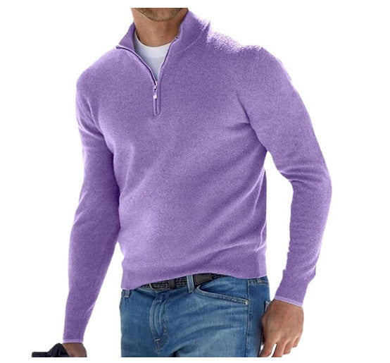 Herren Pullover Halbreißverschluss Business Freizeit Stilvoll