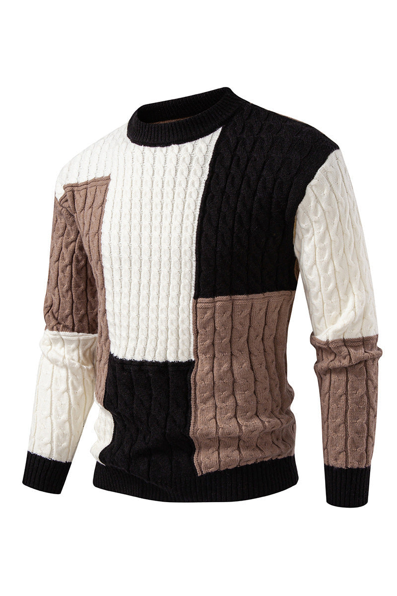 Strickpullover Herren Modern Farbblock Optik Trendy