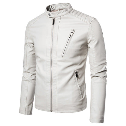 Herren Lederjacke Modern mit Nieten und Steppdetails