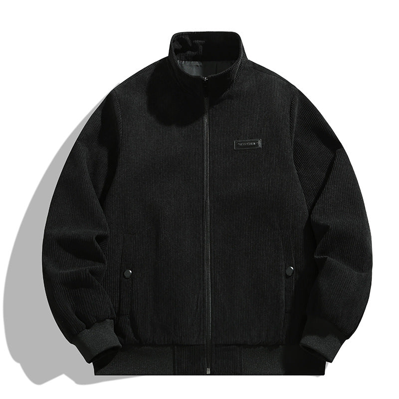Herren Cordjacke Hochkragen Praktisch Mit Taschen